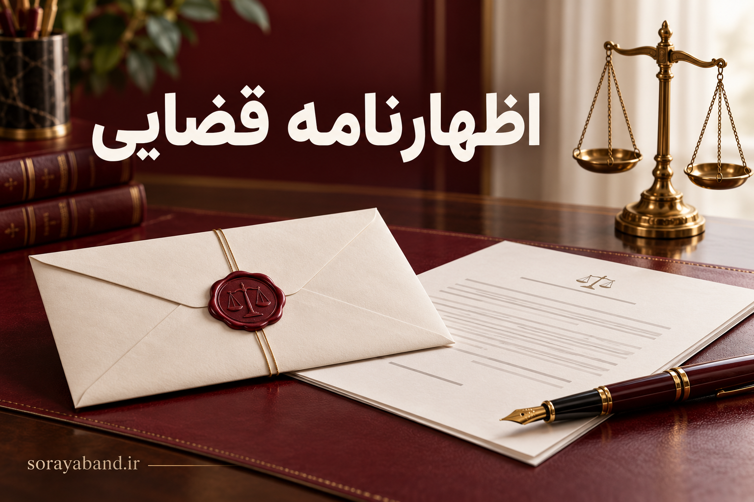 اظهارنامه قضایی، پاکت نامه و ترازوی عدالت